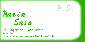maria sass business card
