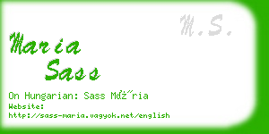maria sass business card